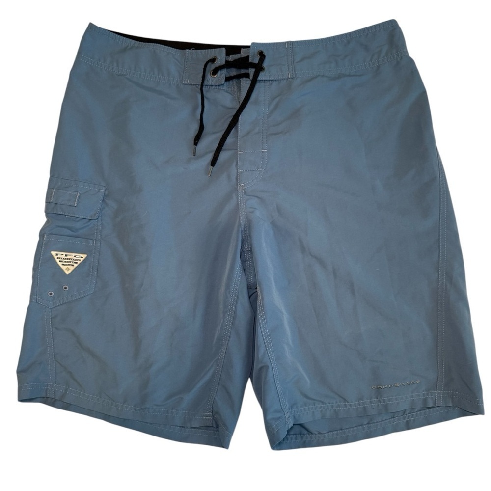 Columbia PGF Performance Fishing Gear Blue Board Shorts Size 36